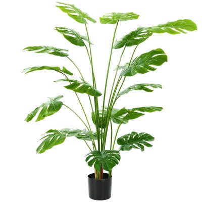 HOMCOM Plante artificielle monstera h.1,5 m feuilles de tortue grand r&eacute;alisme