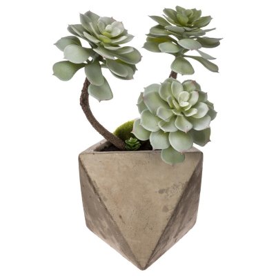 ATMOSPHERA Plante grasse artificielle Pot en c&eacute;ramique H 30 cm