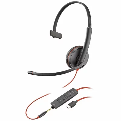 PLANTRONICS  Kit oreillette Blackwire C3215 monaural USB-C & 3,5 mm 