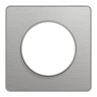SCHNEIDER ELECTRIC Plaque 1 poste  Odace Aluminium bross&eacute;