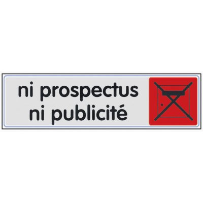NOVAP Plaque 170x45mm plexi couleur NI PROSPECTUS NI PUBLICITE sur carte