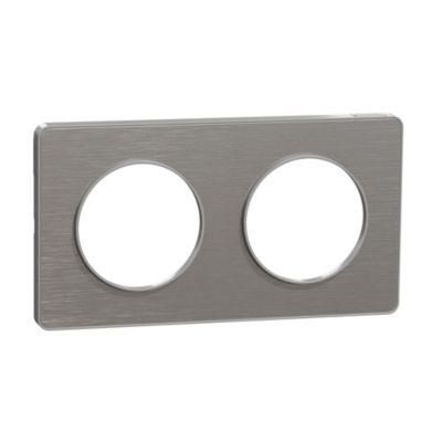 SCHNEIDER ELECTRIC Plaque 2 postes  Odace Aluminium bross&eacute;
