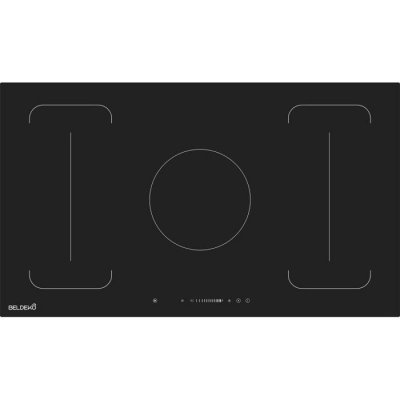 BELDEKO Plaque &agrave; Induction 5 Foyers 10 300W - Grand Foyer Central XXL - Zones Flex - Booster & Minuteur