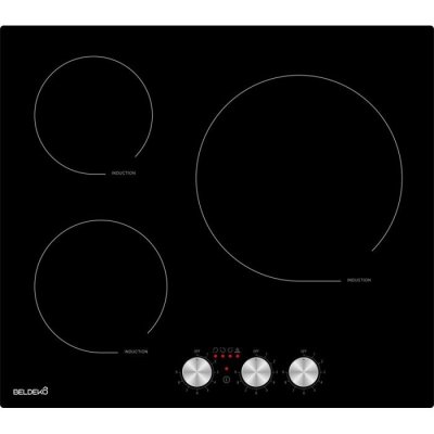 BELDEKO Plaque &agrave; Induction 59 cm - 3 Foyers 5500 W Commandes par Manettes - 
