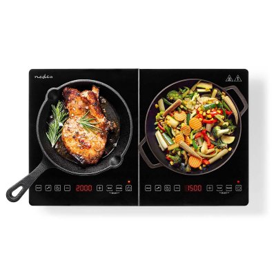 NEDIS Plaque &agrave; induction -  - KAIP124CBK2 - 2 foyers - 3500 W - Noir