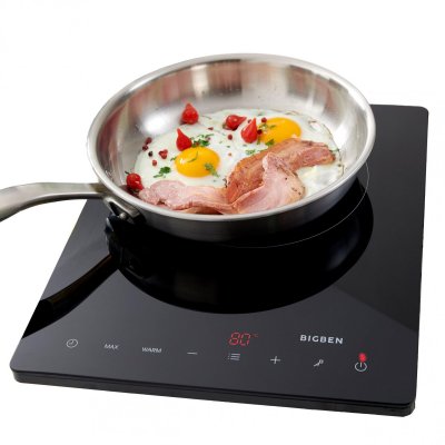 Plaque &Agrave; Induction Portable Bigben 1950 W 1 Feu 60-240 &deg;c Gris