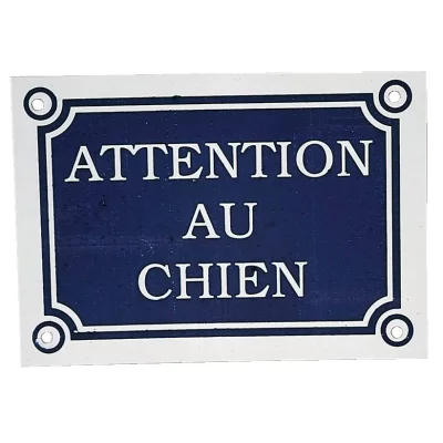 Plaque attention au chien pour chien