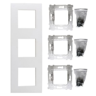 ZENITECH Plaque Blanc Triple Mat + 3 supports transp. + griffes - Simplea