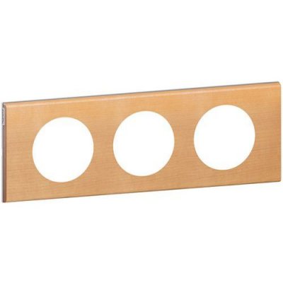LEGRAND Plaque bois&eacute;e C&eacute;liane - Erable - Triple horizontale / verticale 71mm