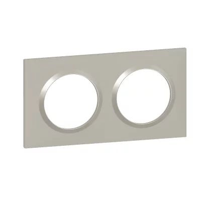 LEGRAND Plaque carr&eacute;e Dooxie - 2 postes - Entraxe 71mm - Plume
