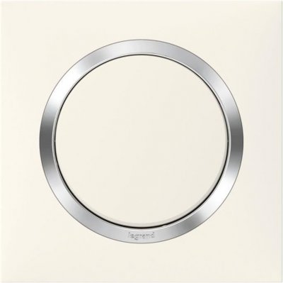 LEGRAND Plaque carr&eacute;e monobloc Dooxie - 1 poste- Blanc bague effet chrom&eacute;