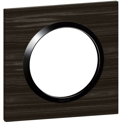 LEGRAND Plaque carr&eacute;e monobloc Dooxie - 1 poste- Effet bois &eacute;b&egrave;ne