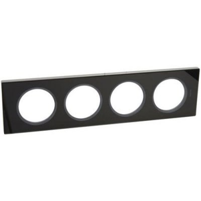 LEGRAND Plaque C&eacute;liane - Verre piano - Quadruple horizontale / verticale 71mm