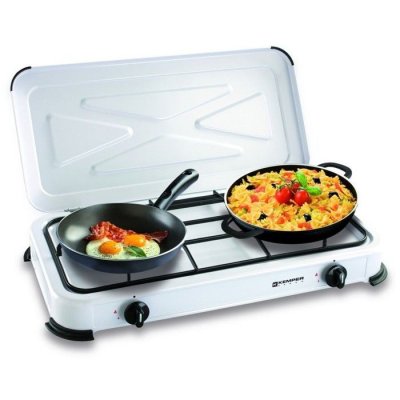 KEMPER Plaque de cuisson 2 feux 2600W &agrave; gaz butane ou propane 