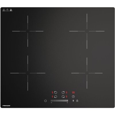 FIREGAS Plaque de cuisson &agrave; induction, 4 foyers, 7400 W, cuisson rapide et pr&eacute;cise, 59 cm