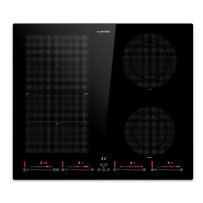 KLARSTEIN Plaque de cuisson &agrave; induction encastrable 60 cm 4 zones flexibles ThermoBoost 9600 W Noir