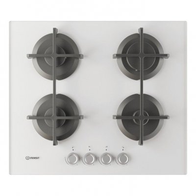 INDESIT Plaque de Cuisson Gaz  4 Zones 7300W Blanc - ING 61T/WH 1