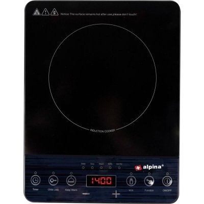 ALPINA Plaque de cuisson induction 2000w 1 feu noire  thermostat r&eacute;glable