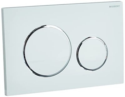 GEBERIT Plaque de d&eacute;clenchement SIGMA 20 - Blanc et chrom&eacute;