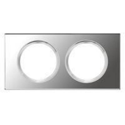 LEGRAND Plaque de finition double  C&eacute;liane Mati&egrave;re Verre Miroir