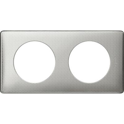 LEGRAND Plaque de finition double  C&eacute;liane M&eacute;tal Aluminium Snake