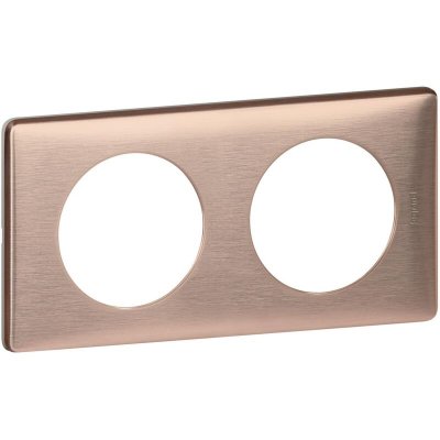 LEGRAND Plaque de finition double  C&eacute;liane M&eacute;tal Copper