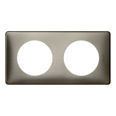LEGRAND Plaque de finition double  C&eacute;liane M&eacute;tal Tungst&egrave;ne