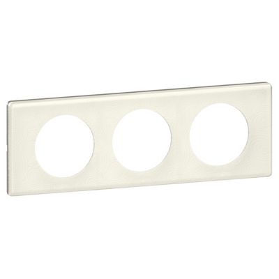 LEGRAND Plaque de finition triple  C&eacute;liane Mati&egrave;re Porcelaine Songe