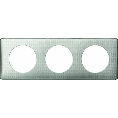 LEGRAND Plaque de finition triple  C&eacute;liane M&eacute;tal Aluminium Snake
