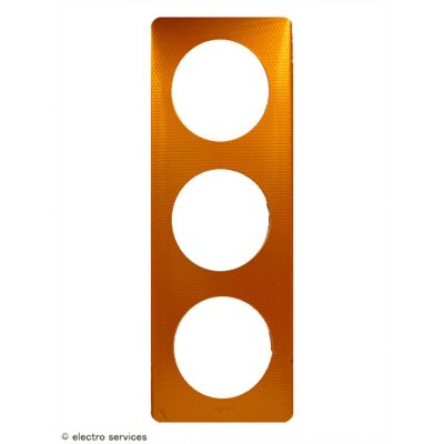 LEGRAND Plaque de finition triple  C&eacute;liane M&eacute;tal Orange Snake