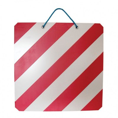 CARPOINT Plaque de surcharge en m&eacute;tal - 42,3 x 42,3 cm - Rouge et blanc