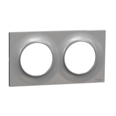 SCHNEIDER ELECTRIC Plaque d&eacute;corative 2 postes  Odace Styl Aluminium