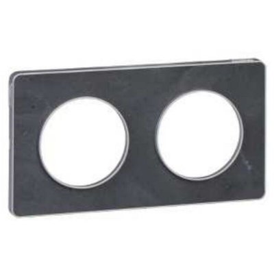 SCHNEIDER ELECTRIC Plaque double Odace touch, , ardoise liser&eacute; aluminium