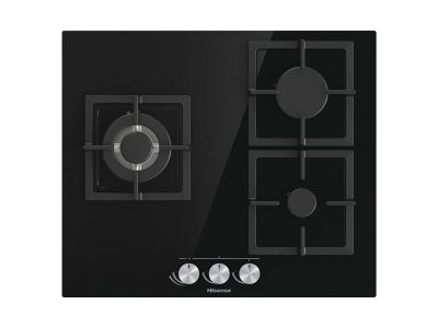 HISENSE Plaque Gaz GG633B 240V 7800W 60Hz M&eacute;canicien Verre Tremp&eacute; Noir
