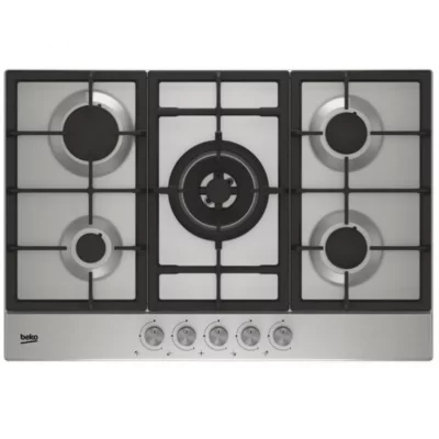 BEKO Plaque Gaz HIAW75225SL 1W 5 Foyers Gaz Acier inoxydable Inox