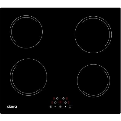CIARRA Plaque induction 4 zones 59cm 6000w commande tactile minuteur noir cd4bih-e CD4BIH-E 