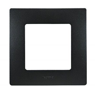 LEGRAND Plaque iris&eacute;e 1 poste nilo&eacute; noir finition fonte LEG96706 - 