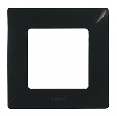 LEGRAND Plaque laqu&eacute;e 1 poste nilo&eacute; noir finition onyx LEG96701 - 