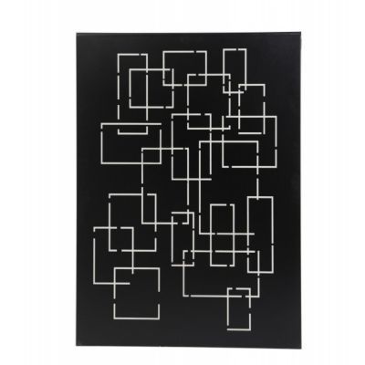 LE MARQUIER Plaque murale noire &agrave; formes g&eacute;om&eacute;triques hauteur 120cm