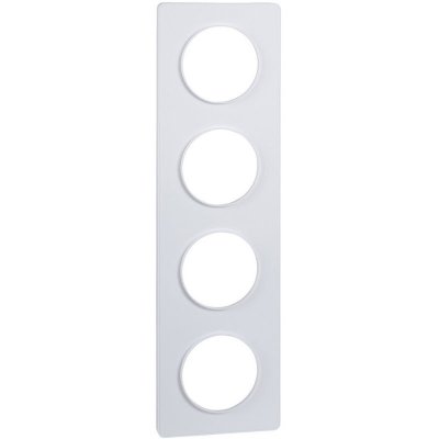 SCHNEIDER ELECTRIC Plaque Odace Touch - Blanc sans liser&eacute; - Quadruple horizontale / verticale 71mm