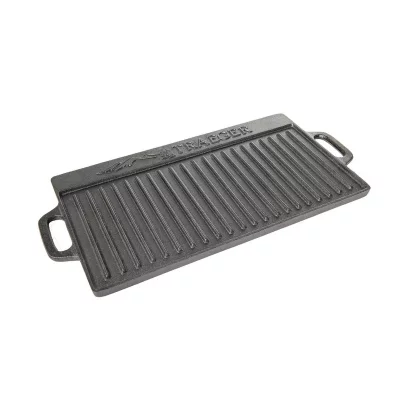 TRAEGER Plaque plancha r&eacute;versible en fonte pour barbecue 