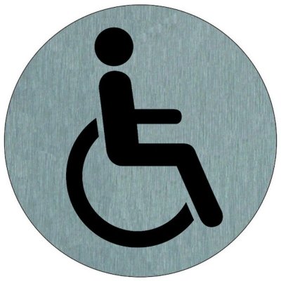 Plaque signal&eacute;tique ''Toilette handicap&eacute;'' 75 mm - NOVAP - 4383040