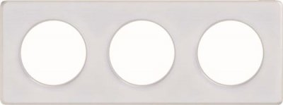 SCHNEIDER ELECTRIC Plaque triple Odace, , blanc translucide