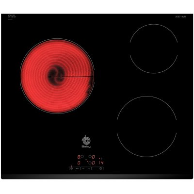 Plaques vitro-c&eacute;ramiques 3EB714LR. 60 cm Noir (3 zones de cuisson)
