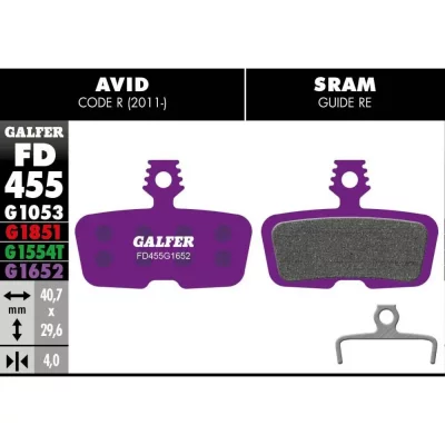 GALFER Plaquette de frein  FD455 E-Bike Avid et Sram
