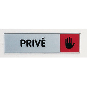 Plaquette de porte Priv&eacute; - Plexiglas couleur 170x45mm - 4033402