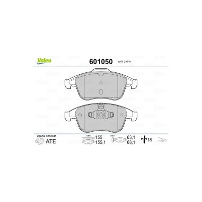 VALEO Plaquettes de frein avant  601050 (Jeu de 4)