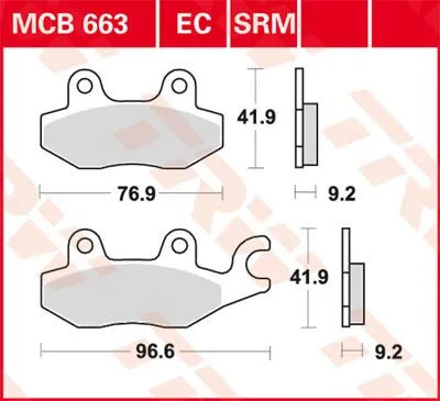 TRW Plaquettes de frein  m&eacute;tal fritt&eacute; MCB663SRM