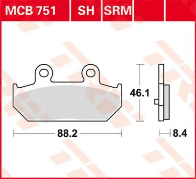 TRW Plaquettes de frein  m&eacute;tal fritt&eacute; MCB751SRM