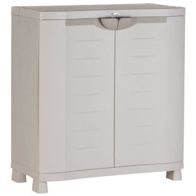 PLASTIKEN  armoire basse de rangement xxl en r&eacute;sine